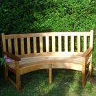 Solid Oak Curved Bench